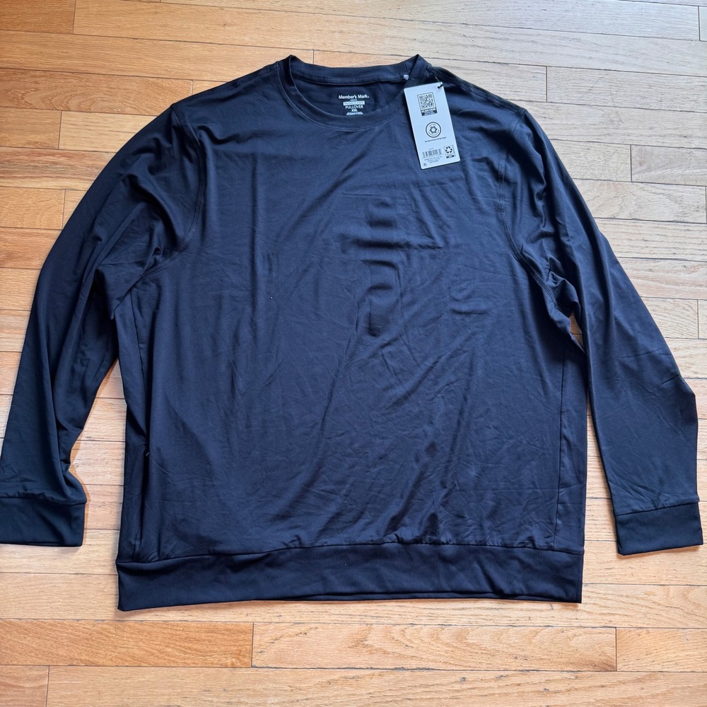 Members Mark Mens Favorite Soft Pullover Black Crewneck‎ Sweatshirt XXL
